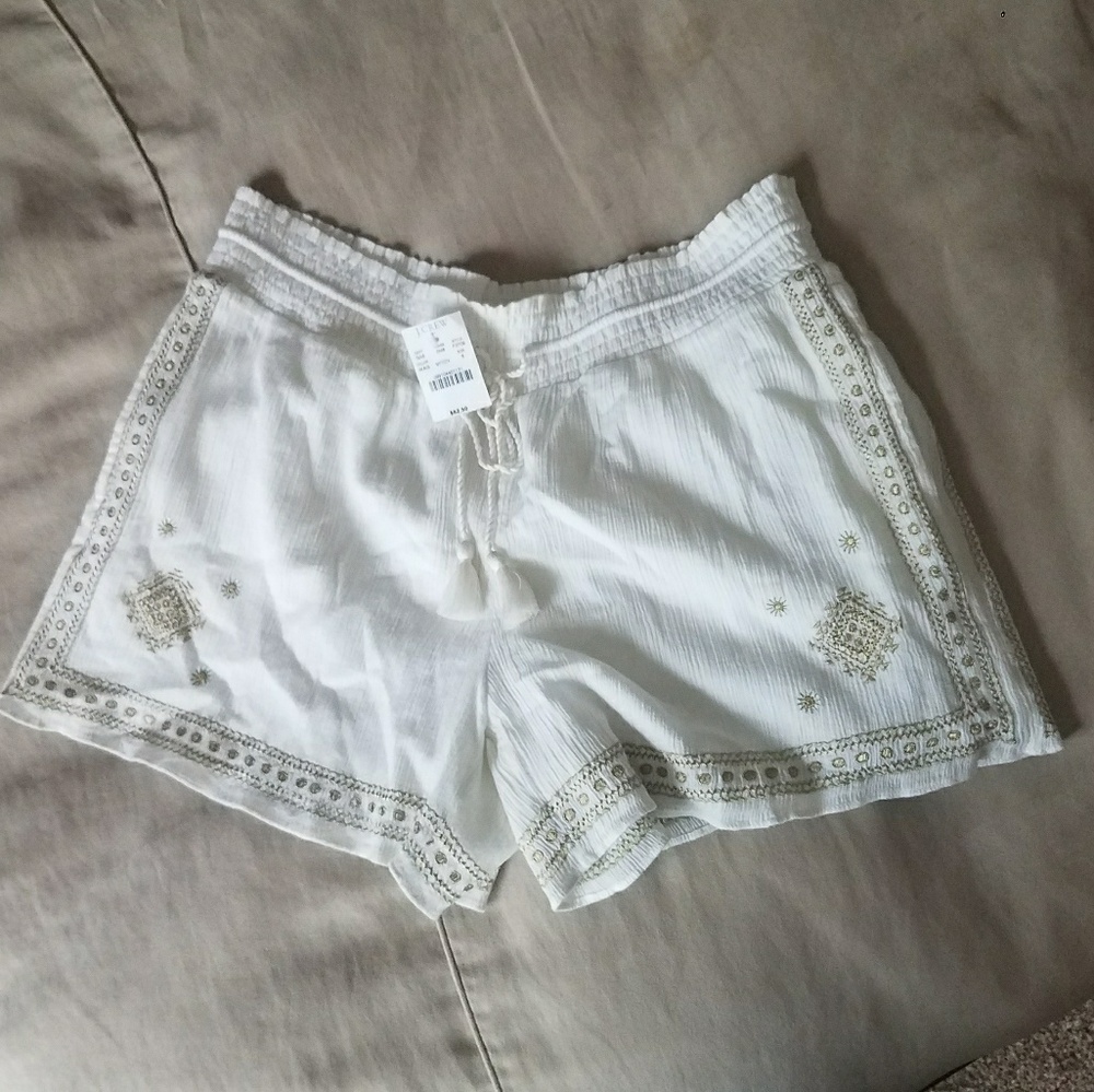J CREW GAUZE EMBELLISHED SHORTS SIZE 6